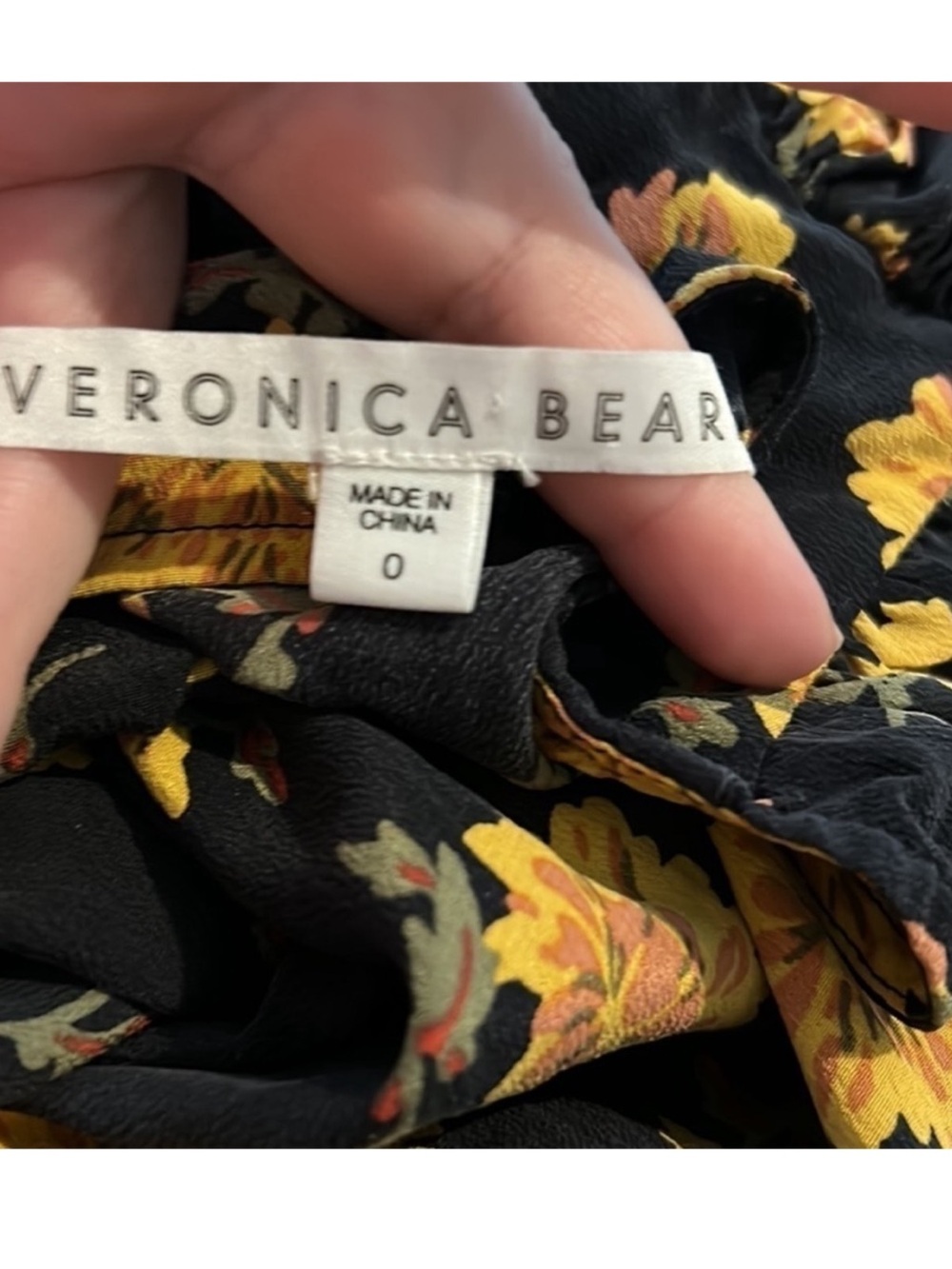 Veronica Beard Marion Blouson Floral 100% Silk Dress Silk crepe Shirred waist - Picture 10 of 15